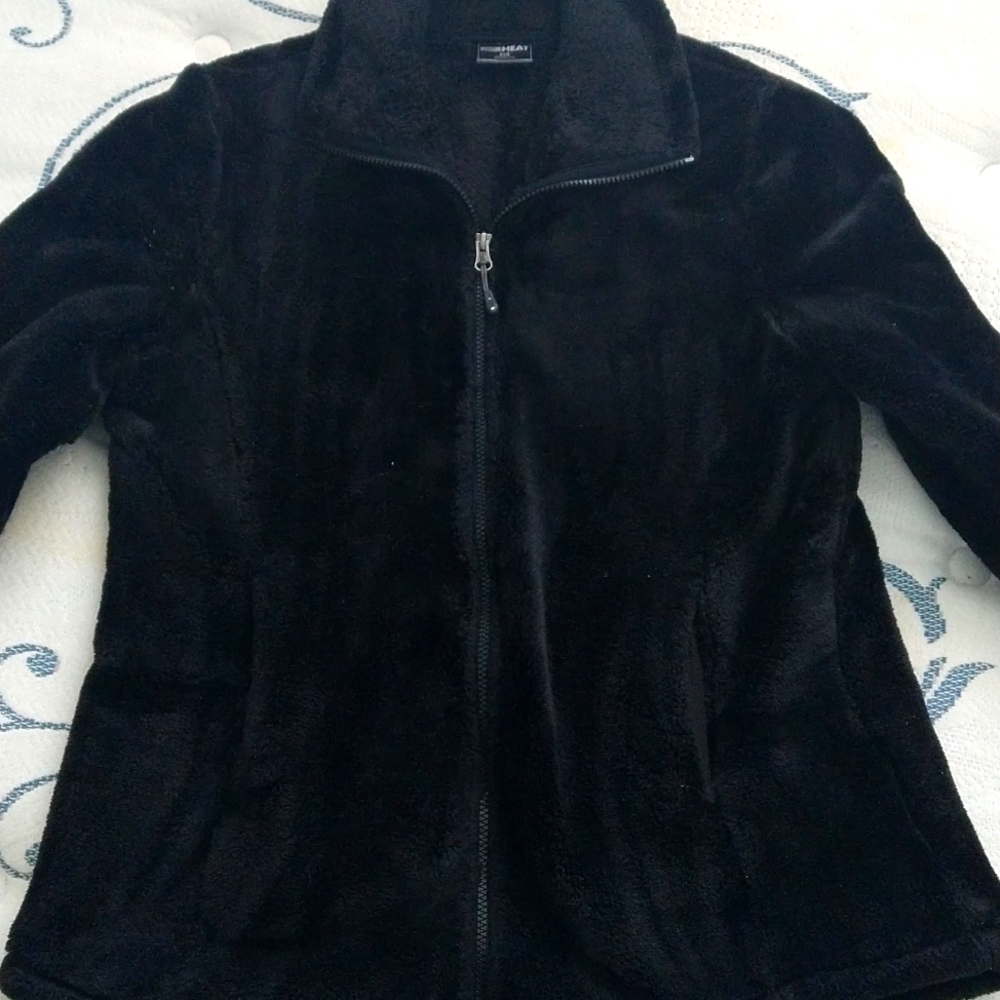 32 Degrees Heat Women’s Black Zip Up Long Sleeve Soft Plush Jacket s XL